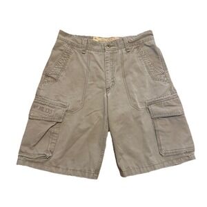 VTG Y2K Old Navy Khaki Cargo Shorts Pockets Utility Military 100% Cotton Sz 30